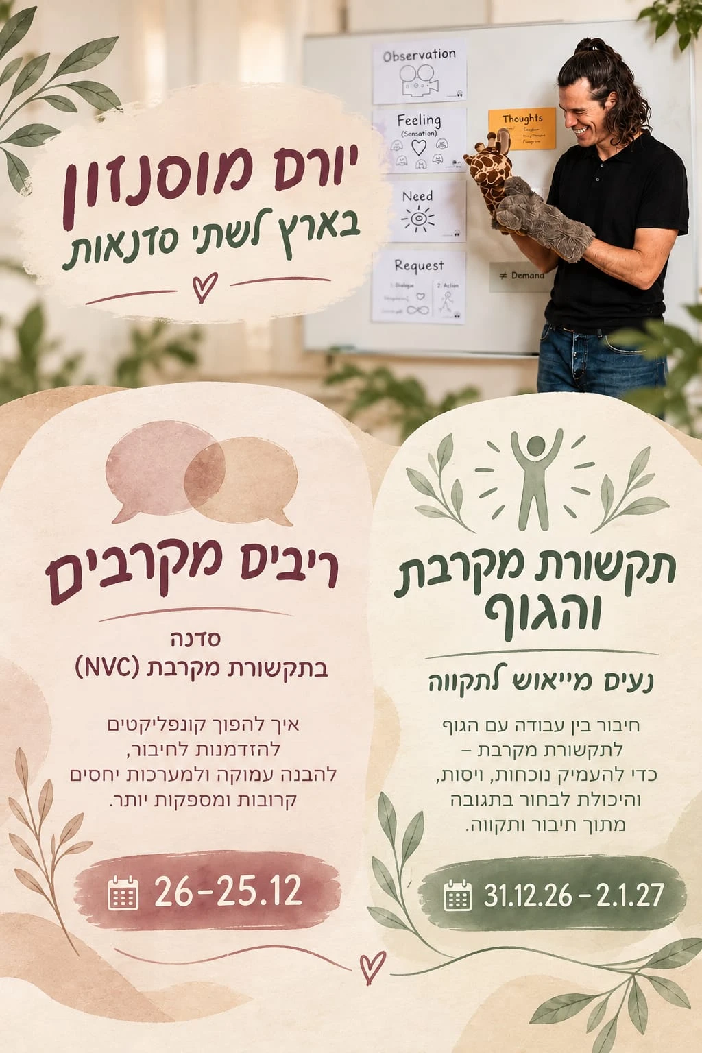 תמונה מתוך סדנת תקשורת מקרבת בים.